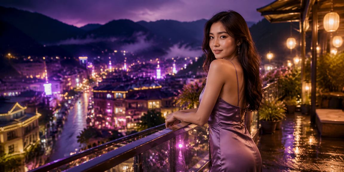 Khung cảnh casino neon ở Sapa về đêm